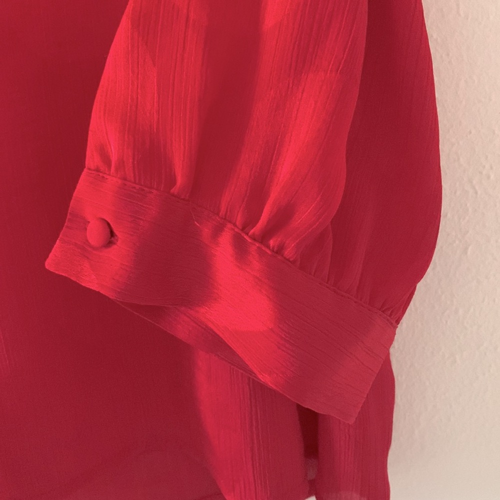 Who What Wear Red High Neck Blouse - Picture 8 of 10